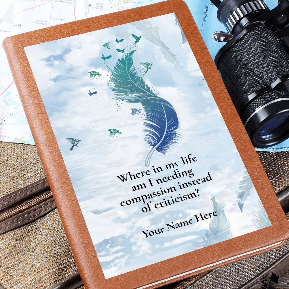 Graphic Leather Journal-Personalized Self Discovery-Gentleness