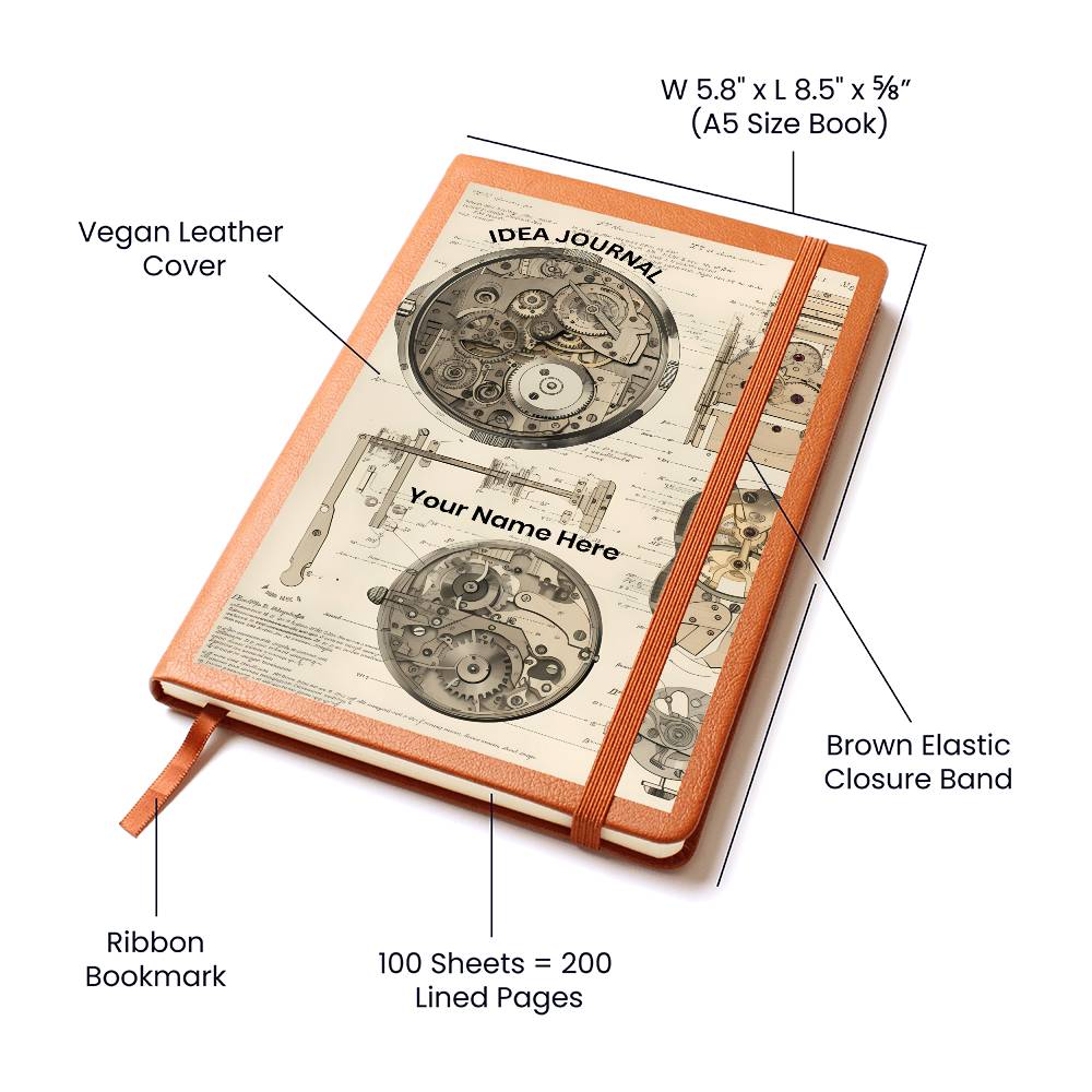 Graphic Leather Personalized Journal for Ideas