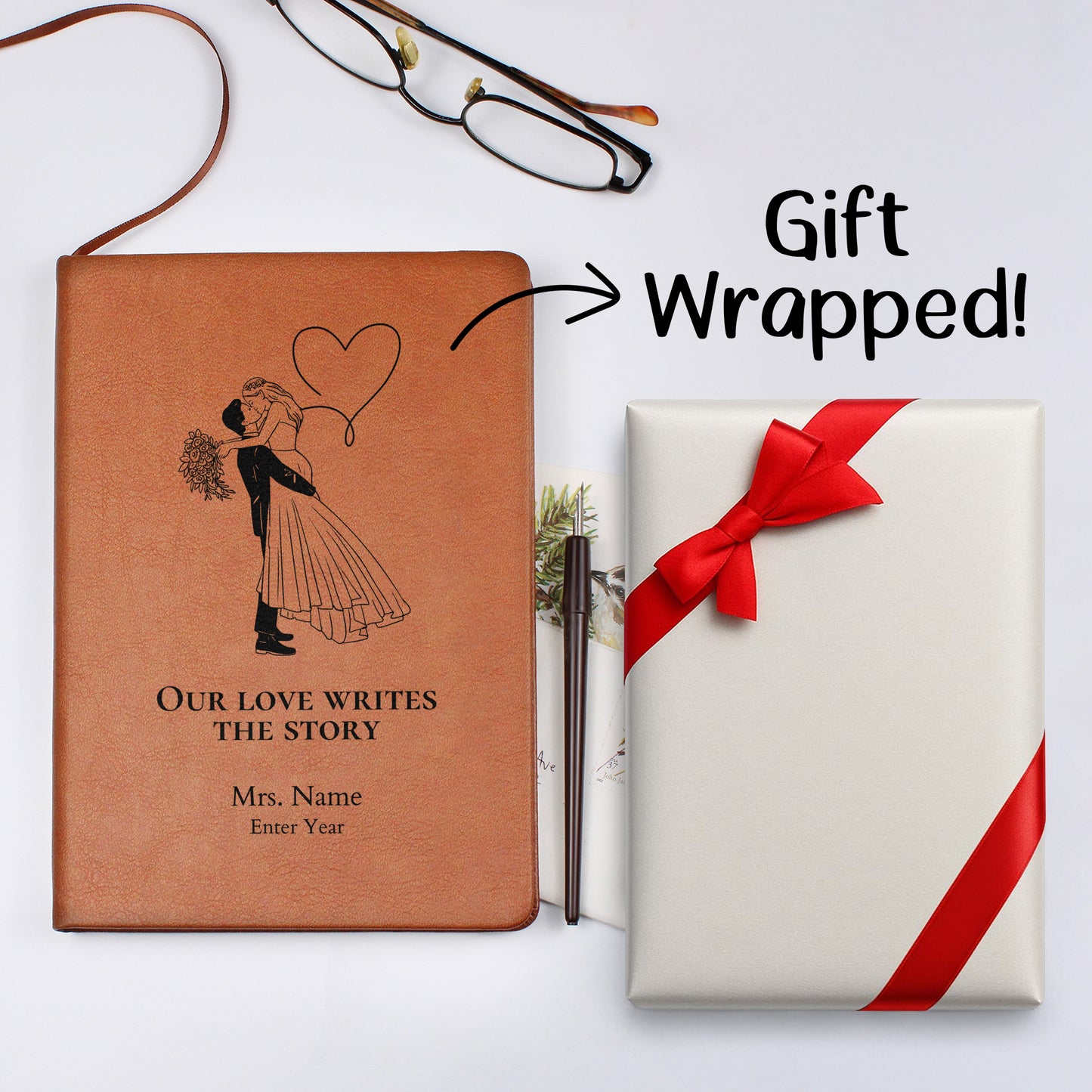 Graphic Journal with Free Gift Wrap-Wedding