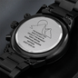 Don't Give Up-Engraved Design Black Chronograph Watch 3