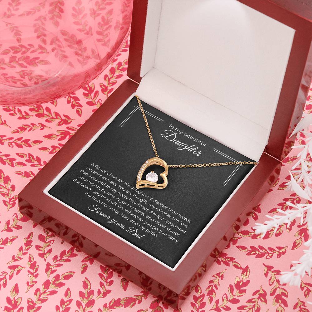 To My Daughter- Forever Love Necklace – Always In My Heart (93)