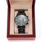 Don't Give Up-Engraved Design Black Chronograph Watch 3