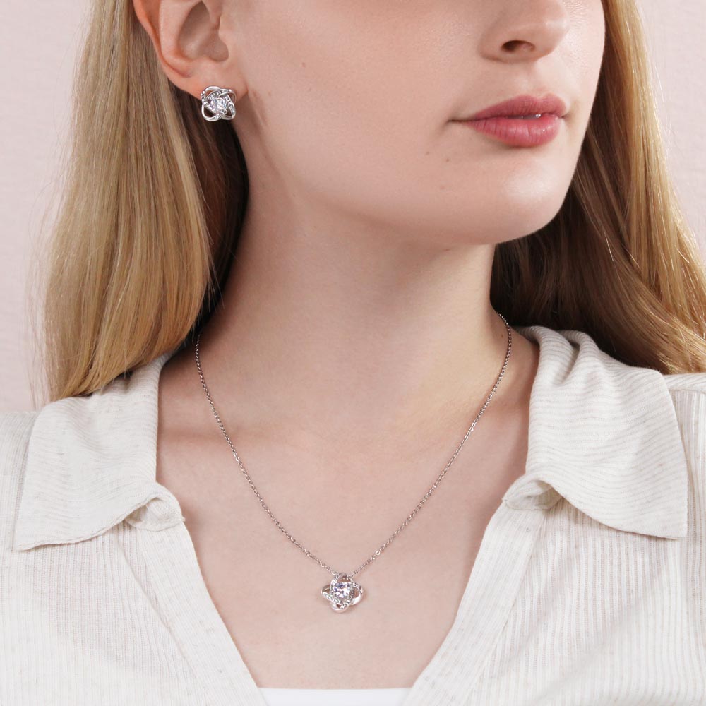 Wife-Holiday Love Knot Earring & Necklace Set (44)