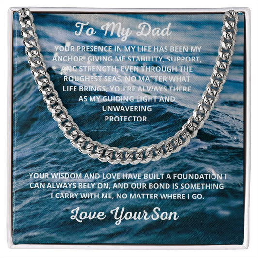Dad-Cuban Link Chain with a Message Card 6