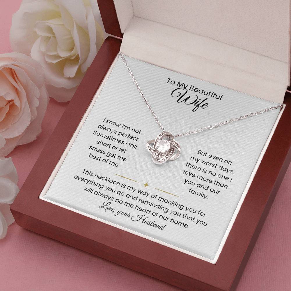 Wife- Love Knot Necklace – Forever in My Heart (182)