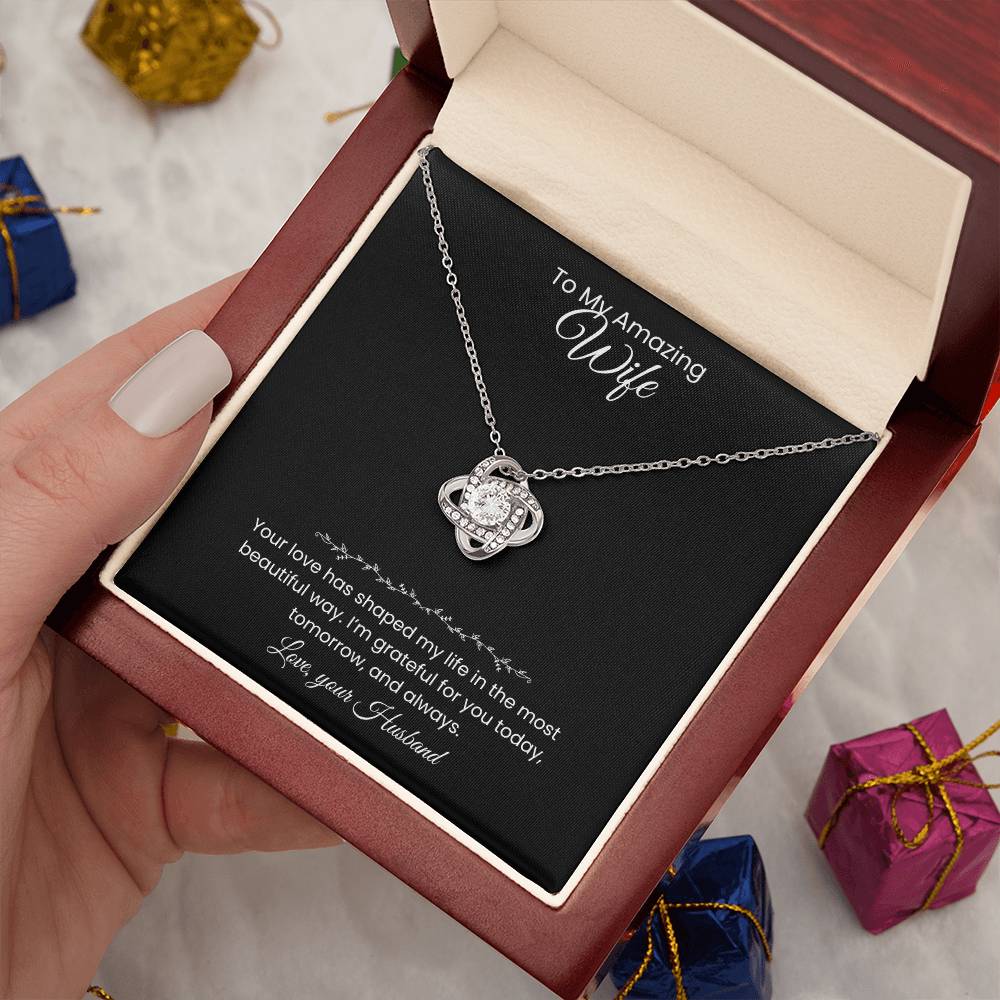 Wife- Love Knot Necklace – Forever in My Heart (176)