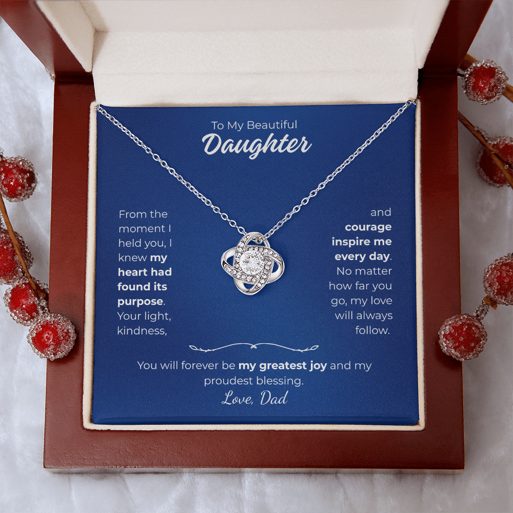 Daughter-Love Knot Necklace-Personalized From Sender (106)