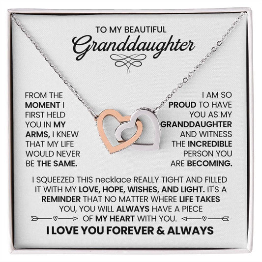 Granddaughter- Interlocking Hearts Necklace – Our Hearts Will Always Be One (35)