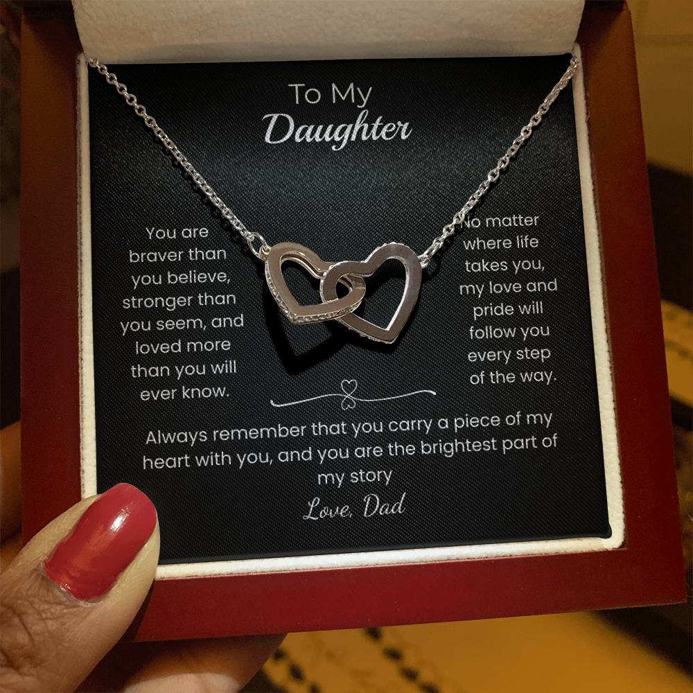 Daughter β Interlocking Heart Necklace β Personalized Gift from Any Sender (90)