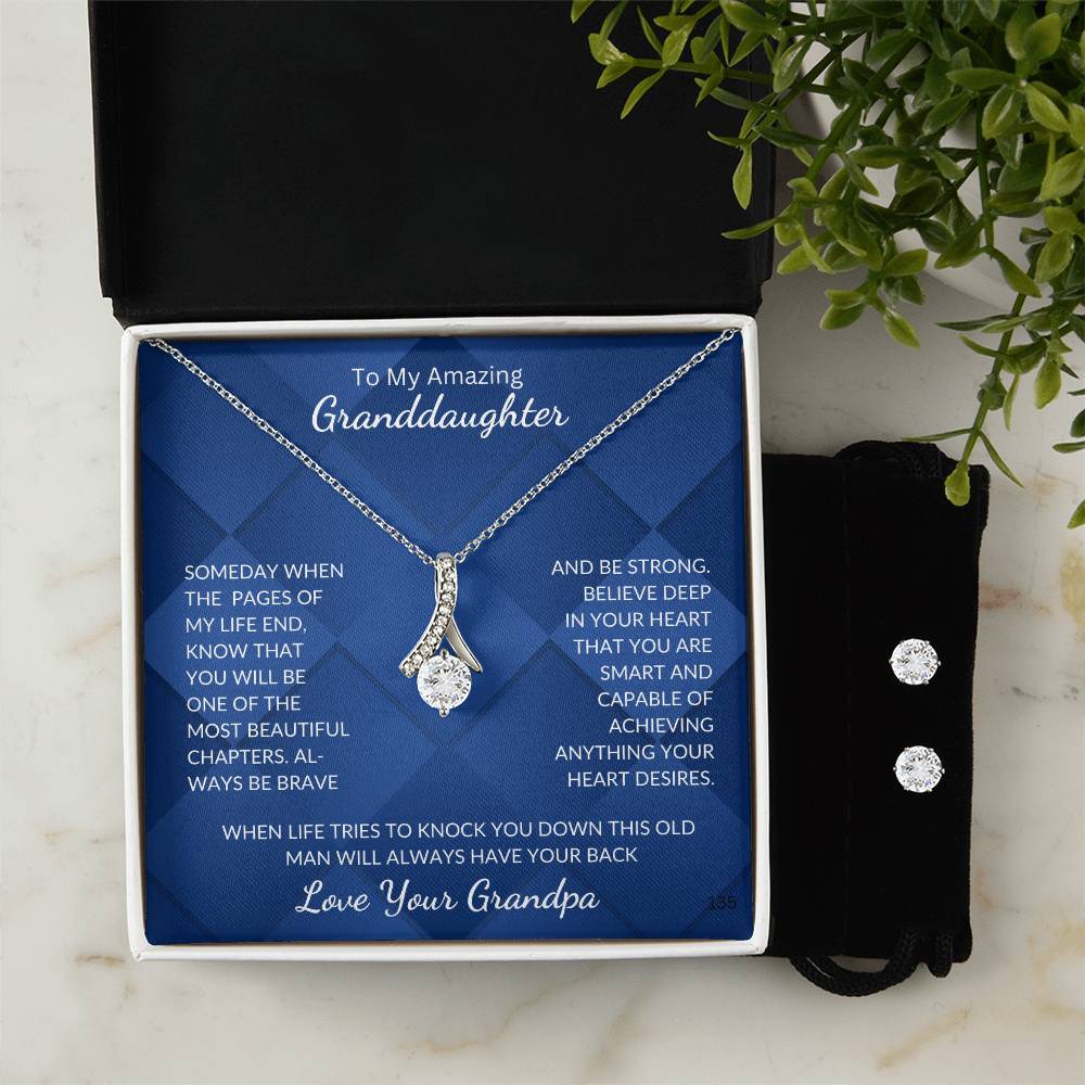 Granddaughter-Exclusive Alluring Beauty  Necklace & CZ Earring Set 135