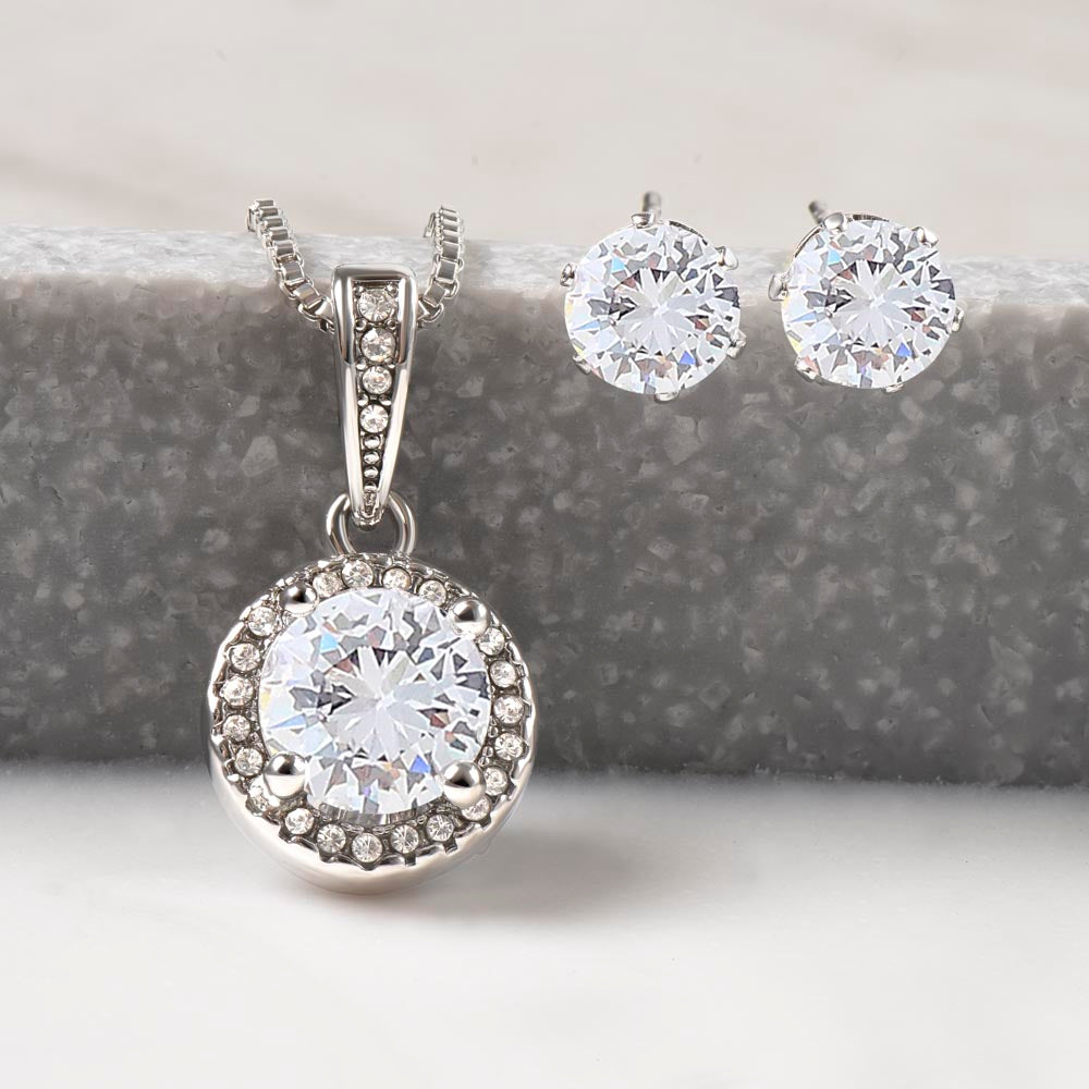 Grandma-Exclusive Eternal Hope Necklace & CZ Earring Set! 196