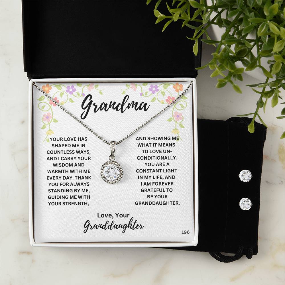 Grandma-Exclusive Eternal Hope Necklace & CZ Earring Set! 196
