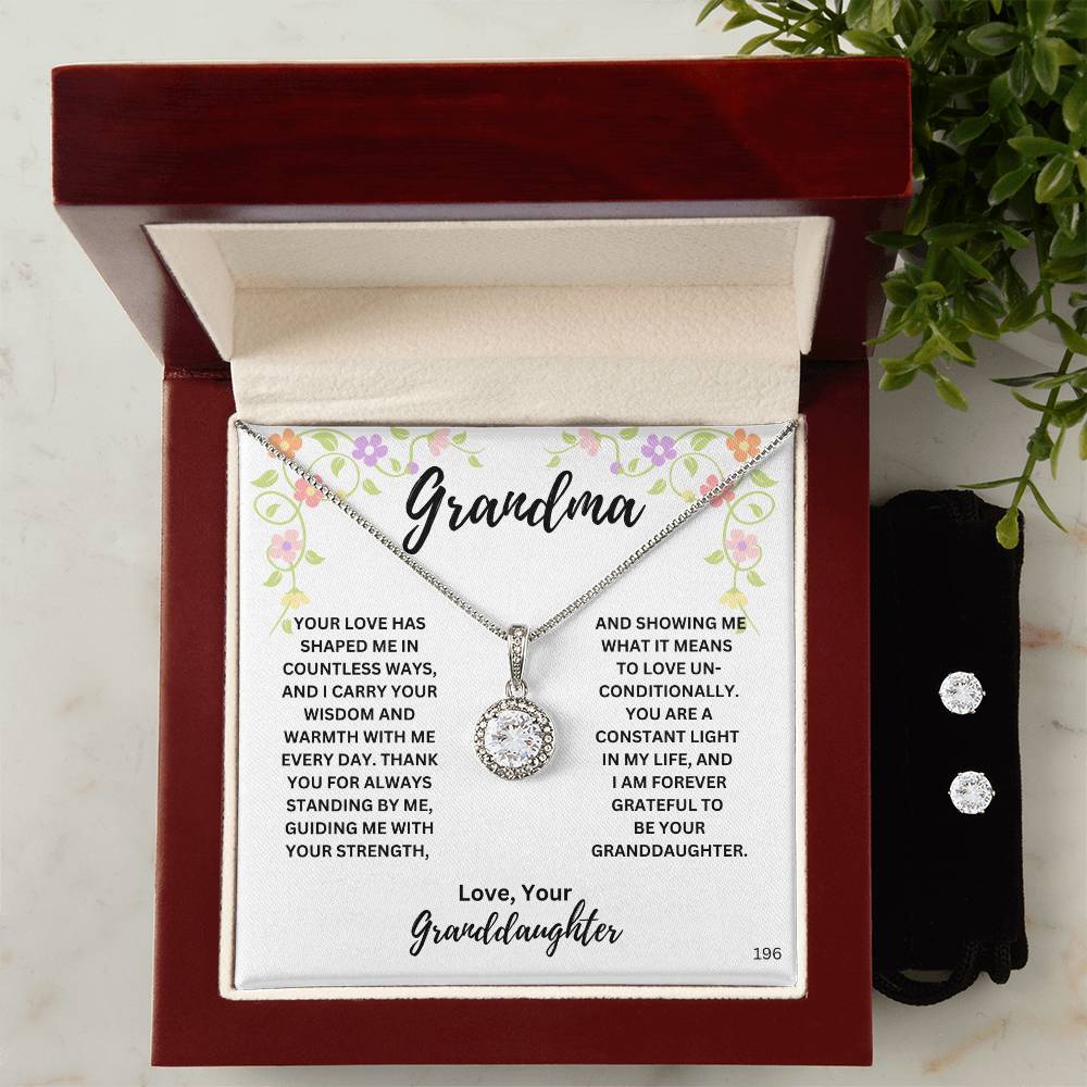 Grandma-Exclusive Eternal Hope Necklace & CZ Earring Set! 196