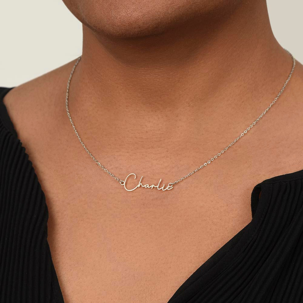 Personalized Signature Style Name Necklace - Essential Home Zone Essential Home Zone Jewelry Personalized Signature Style Name Necklace