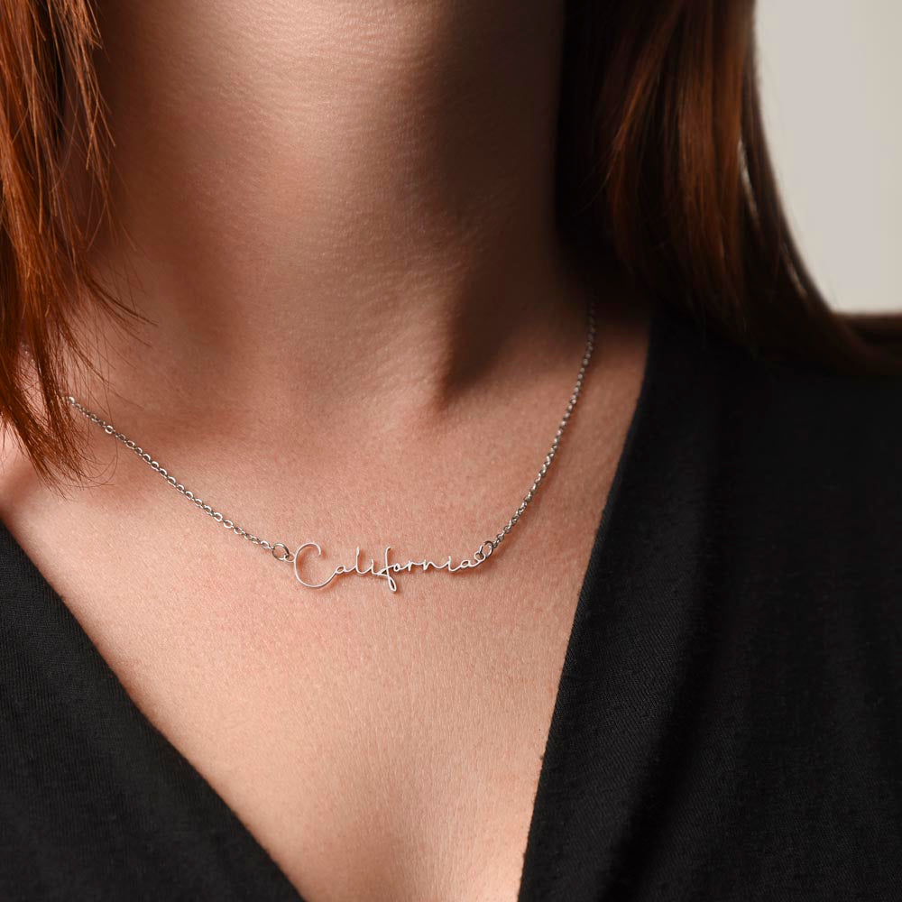Personalized Signature Style Name Necklace - Essential Home Zone Essential Home Zone Jewelry Personalized Signature Style Name Necklace