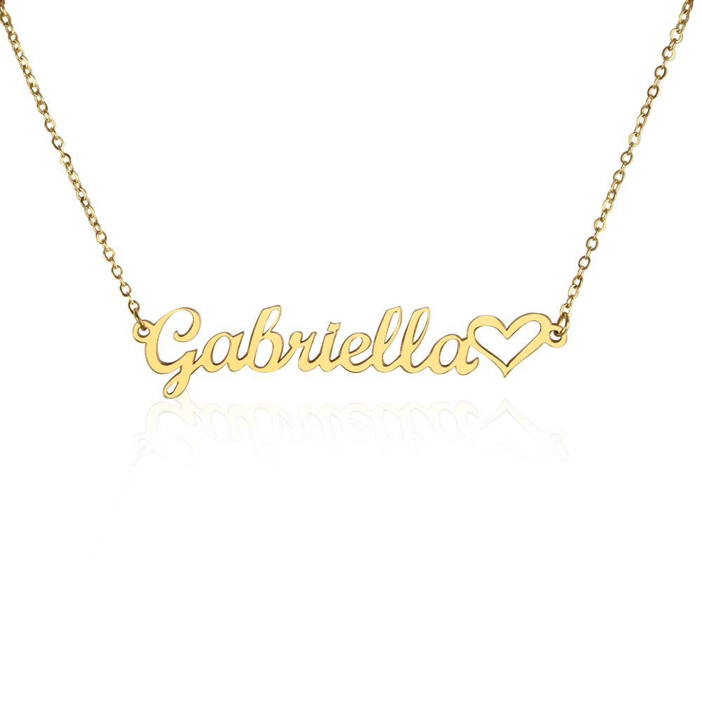Personalized Heart Name Necklace - Essential Home Zone Essential Home Zone 18k Yellow Gold Finish / Standard Box Jewelry Personalized Heart Name Necklace