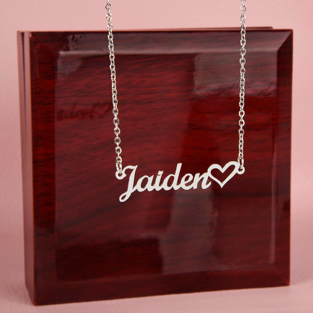 Personalized Heart Name Necklace - Essential Home Zone Essential Home Zone Polished Stainless Steel / Luxury Box Jewelry Personalized Heart Name Necklace