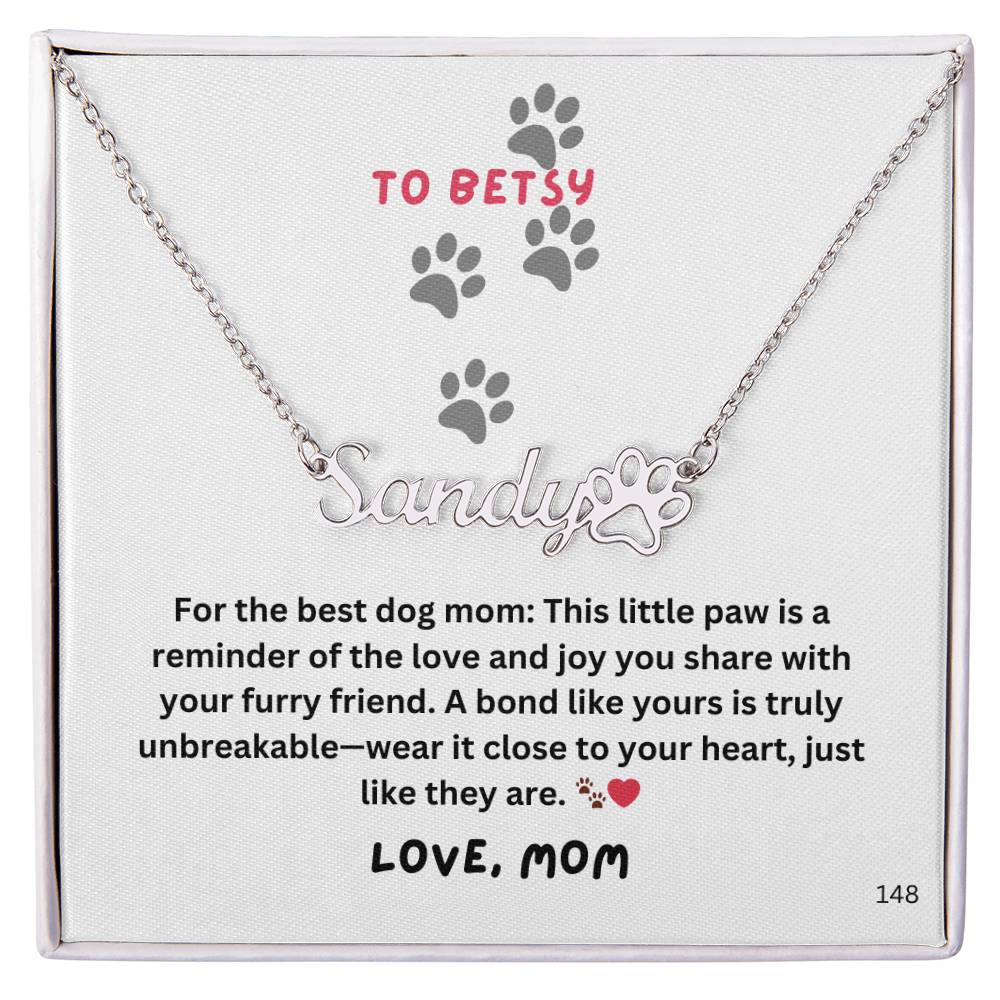 Daughter-Paw print Name Necklace 148