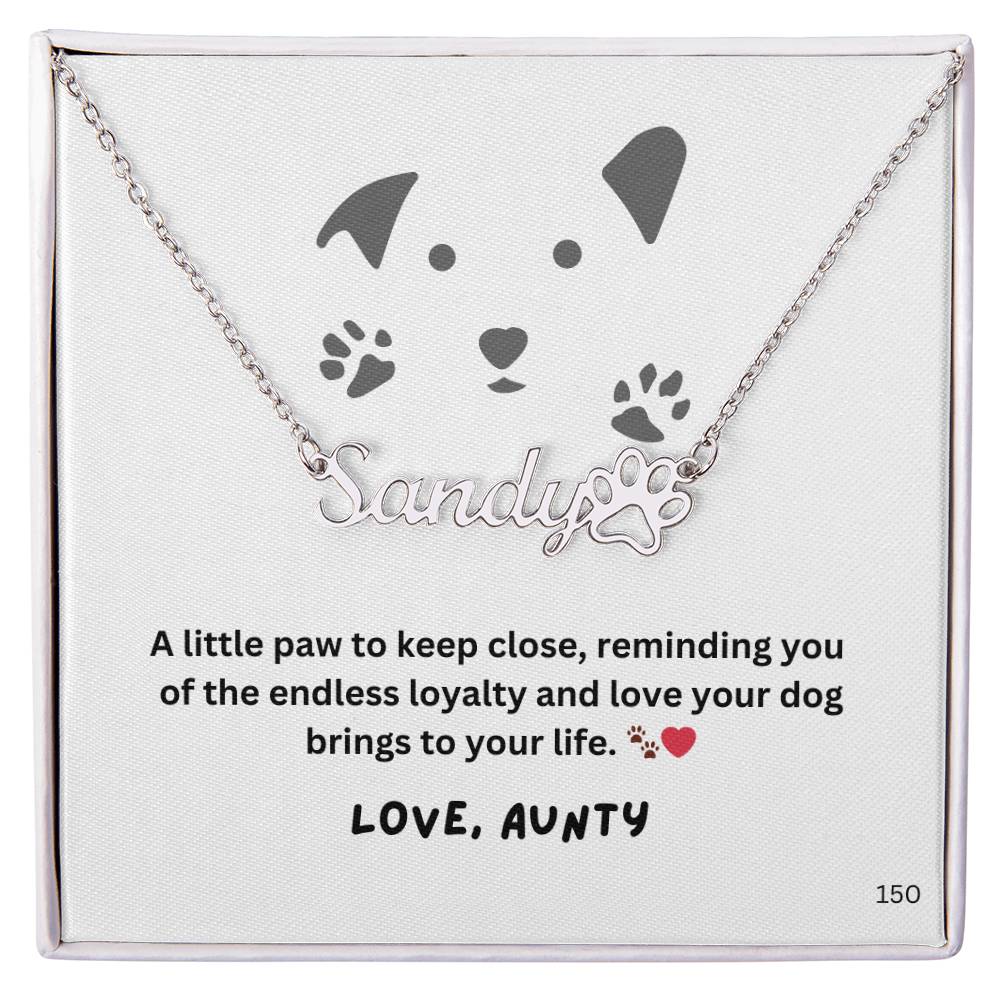Niece-Personalized Paw Print Name Necklace 150