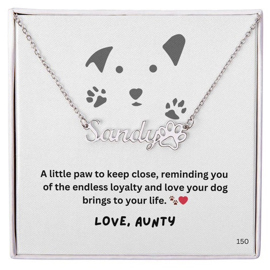 Niece-Personalized Paw Print Name Necklace 150