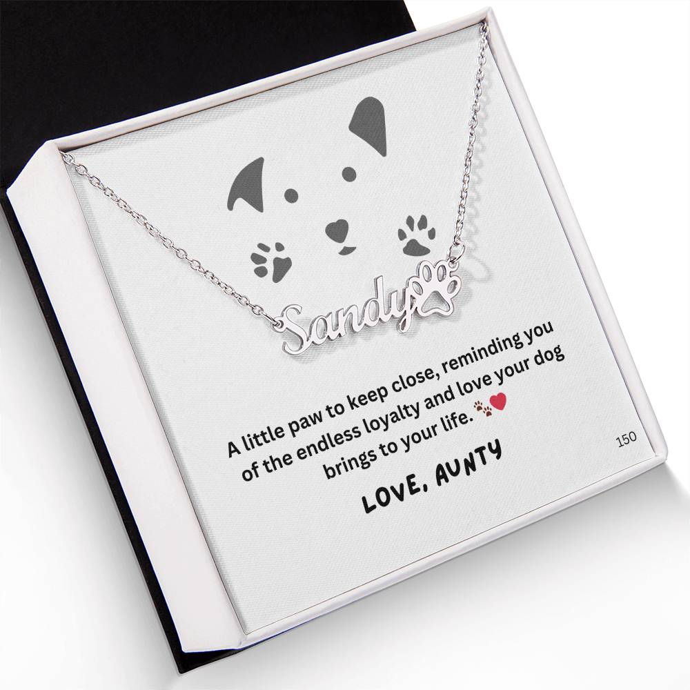 Niece-Personalized Paw Print Name Necklace 150