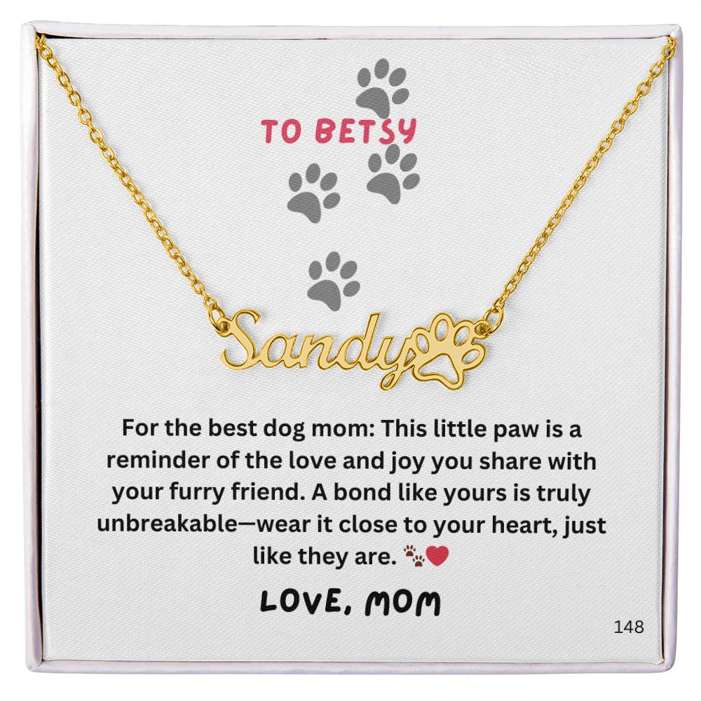 Daughter-Paw print Name Necklace 148