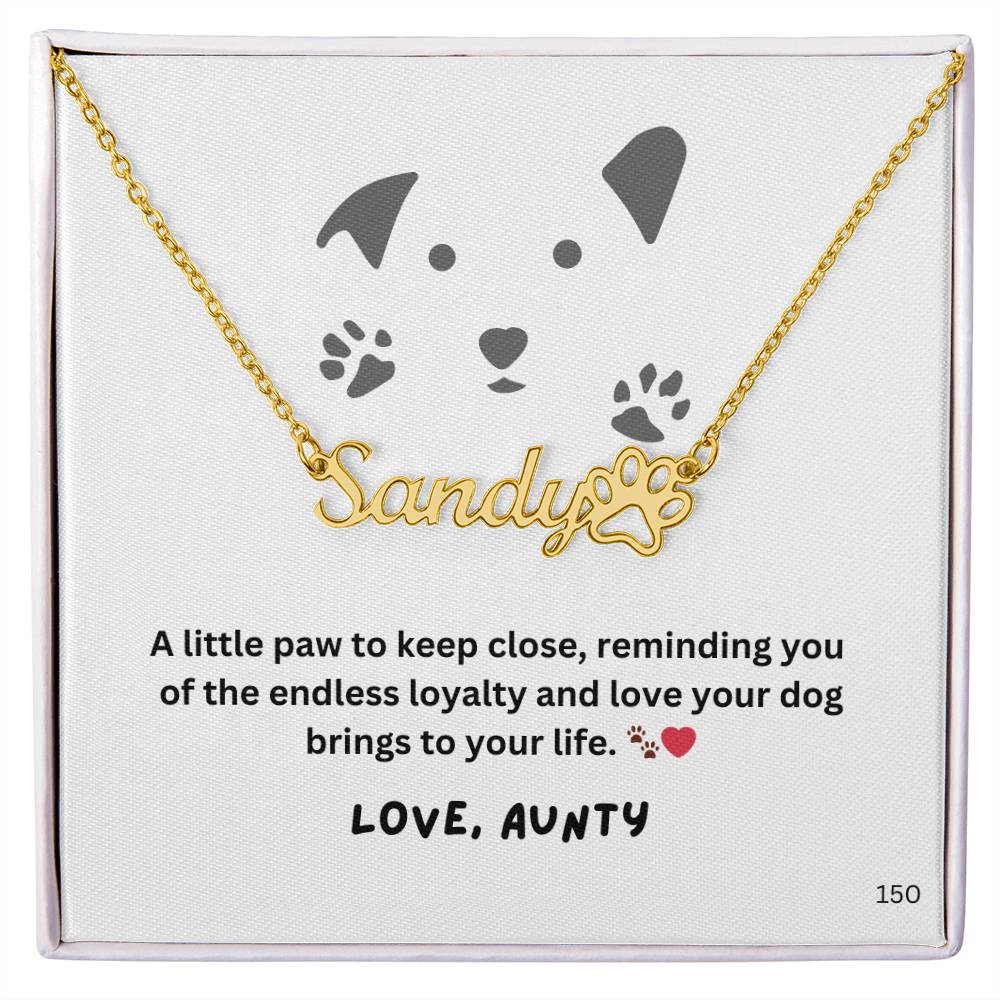 Niece-Personalized Paw Print Name Necklace 150