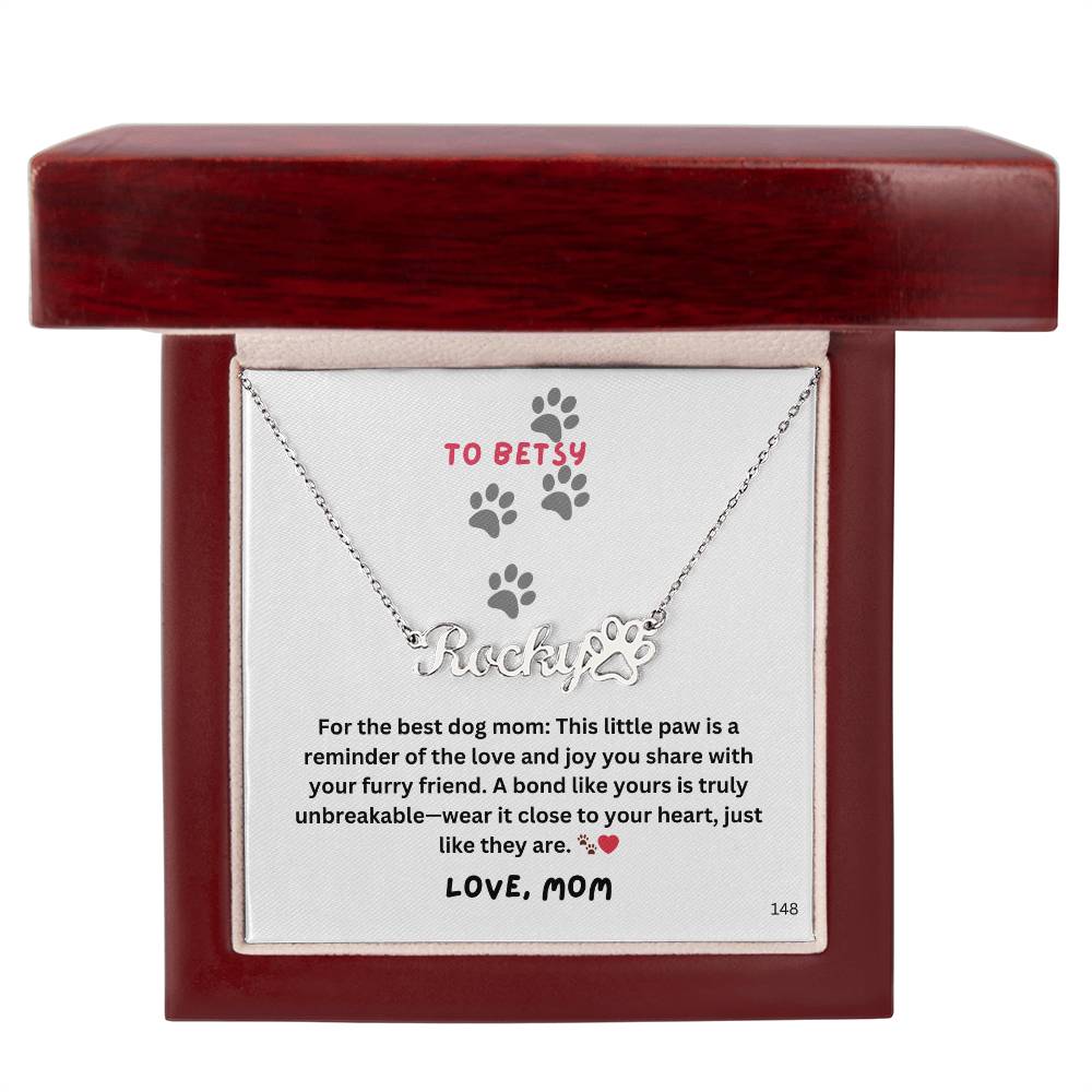 Daughter-Paw print Name Necklace 148