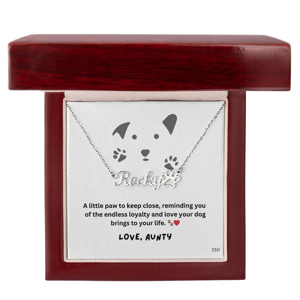 Niece-Personalized Paw Print Name Necklace 150
