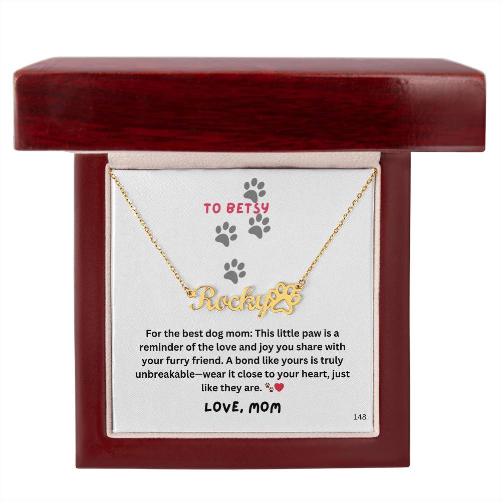 Daughter-Paw print Name Necklace 148