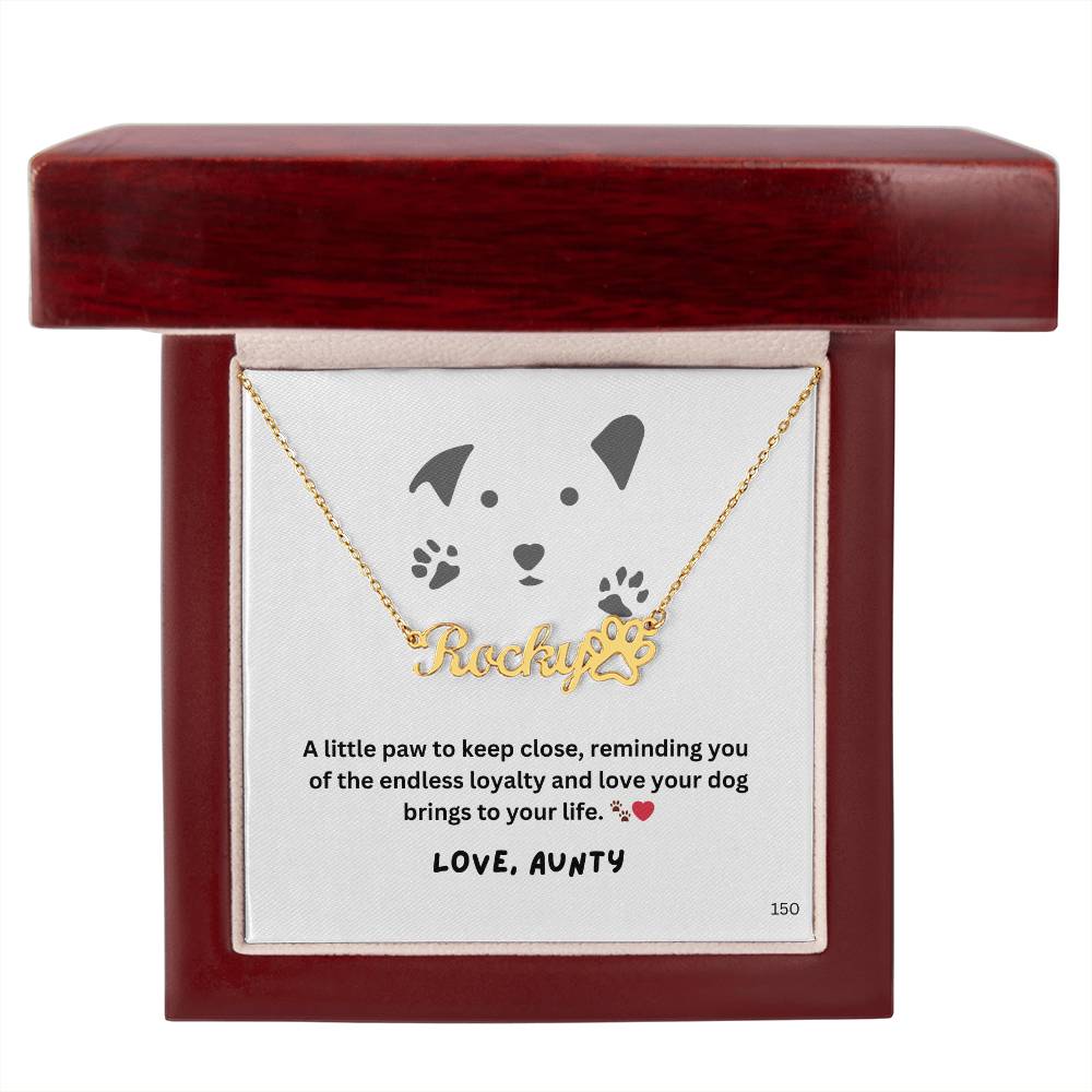 Niece-Personalized Paw Print Name Necklace 150