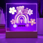 Rainbow Bear-Custom Printed Square Acrylic Plaque gift for grandchildren Acrylic Night Light LED Home Decor children gift LED Acrylic - Essential Home Zone Essential Home Zone Acrylic Plaque Rainbow Bear-Custom Printed Square Acrylic Plaque gift for grandchildren Acrylic Night Light LED Home Decor children gift LED Acrylic