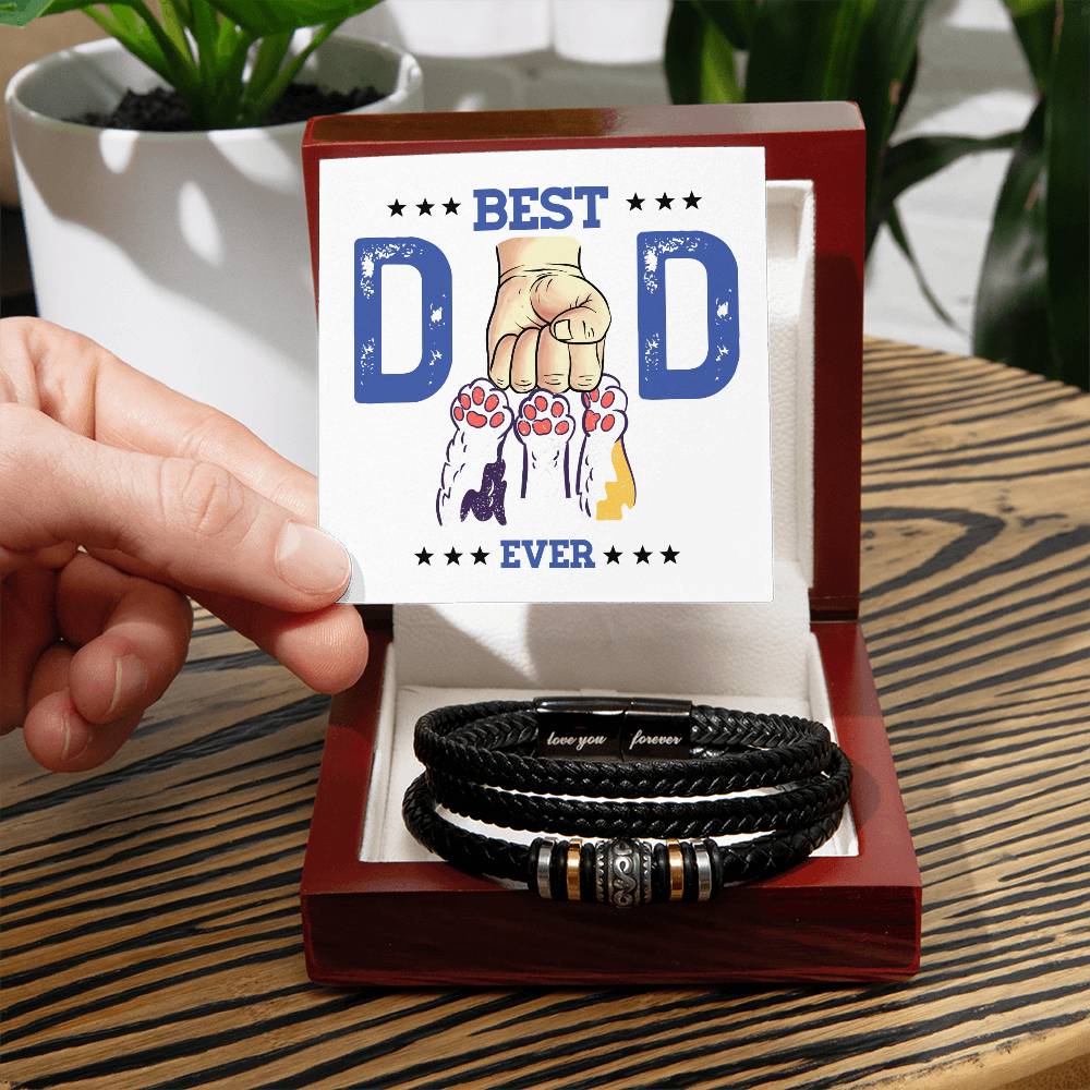 Dad- Best Pet Dad-Men's "Love You Forever" Bracelet
