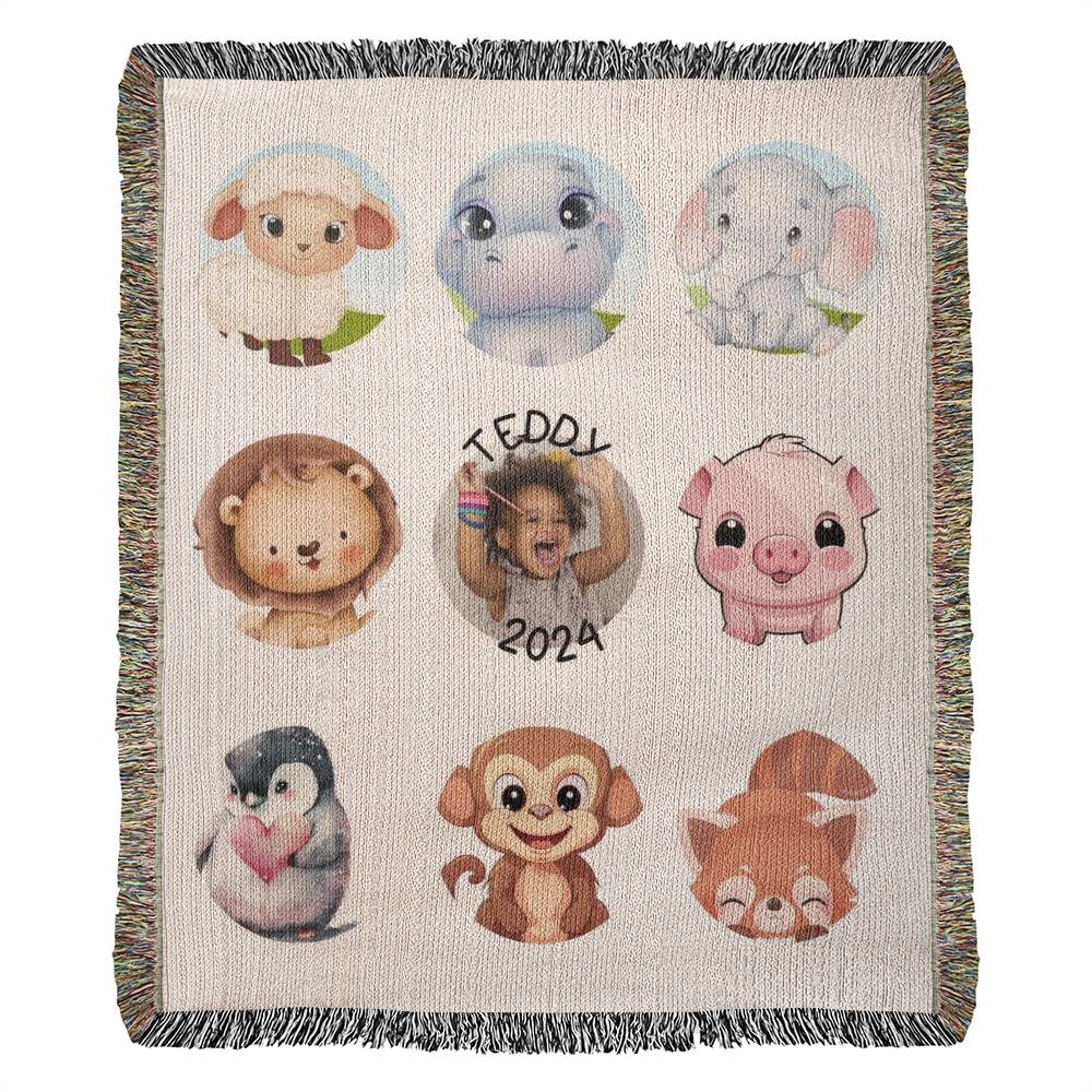 Baby Animals-Keepsake Heirloom Woven Blanket 17