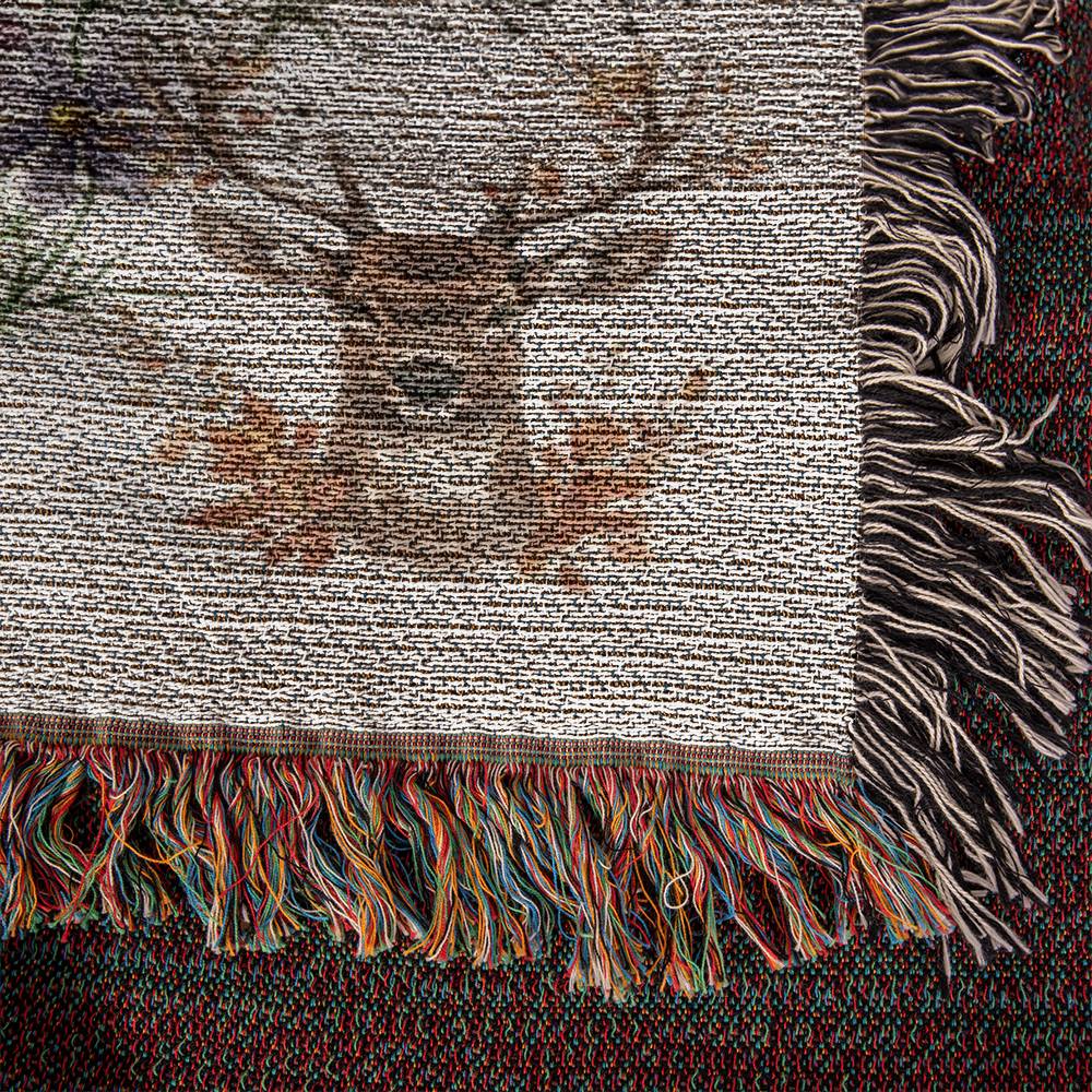 Wild Flowers and Woodland animals-Keepsake Heirloom Woven Blanket 25
