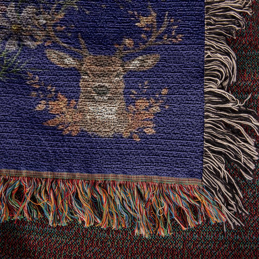 Wild Flowers and Woodland animals-A great gift for Grandma or any family member-Personalized this unique keepsake with our Heirloom Artwork Woven Blanket 27