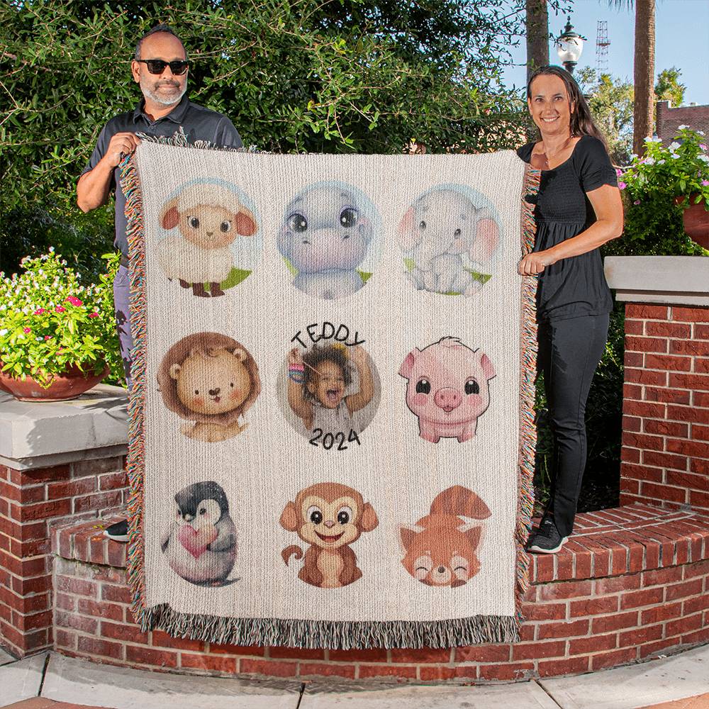 Baby Animals-Keepsake Heirloom Woven Blanket 17