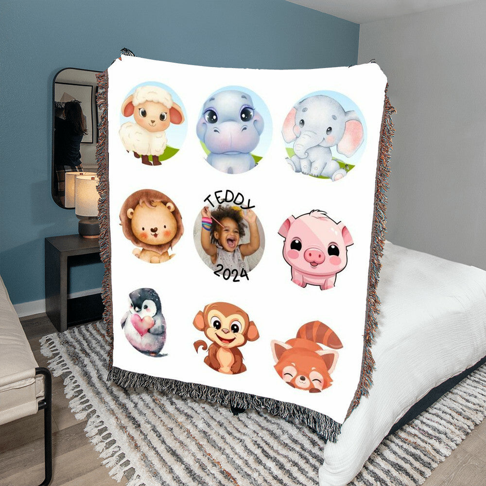 Baby Animals-Keepsake Heirloom Woven Blanket 17