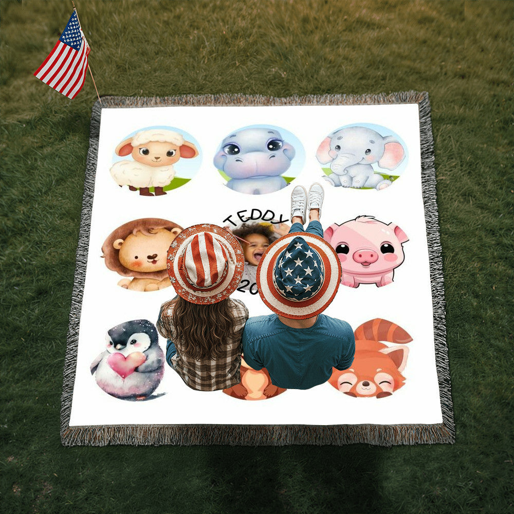 Baby Animals-Keepsake Heirloom Woven Blanket 17