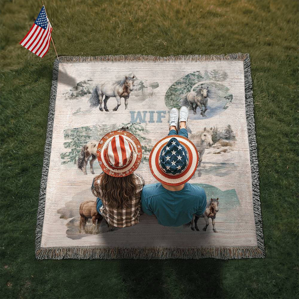 Wild Horses-Personalized this unique keepsake with our Heirloom Artwork Woven Blanket 10