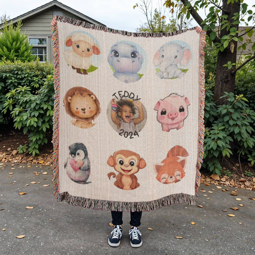 Baby Animals-Keepsake Heirloom Woven Blanket 17