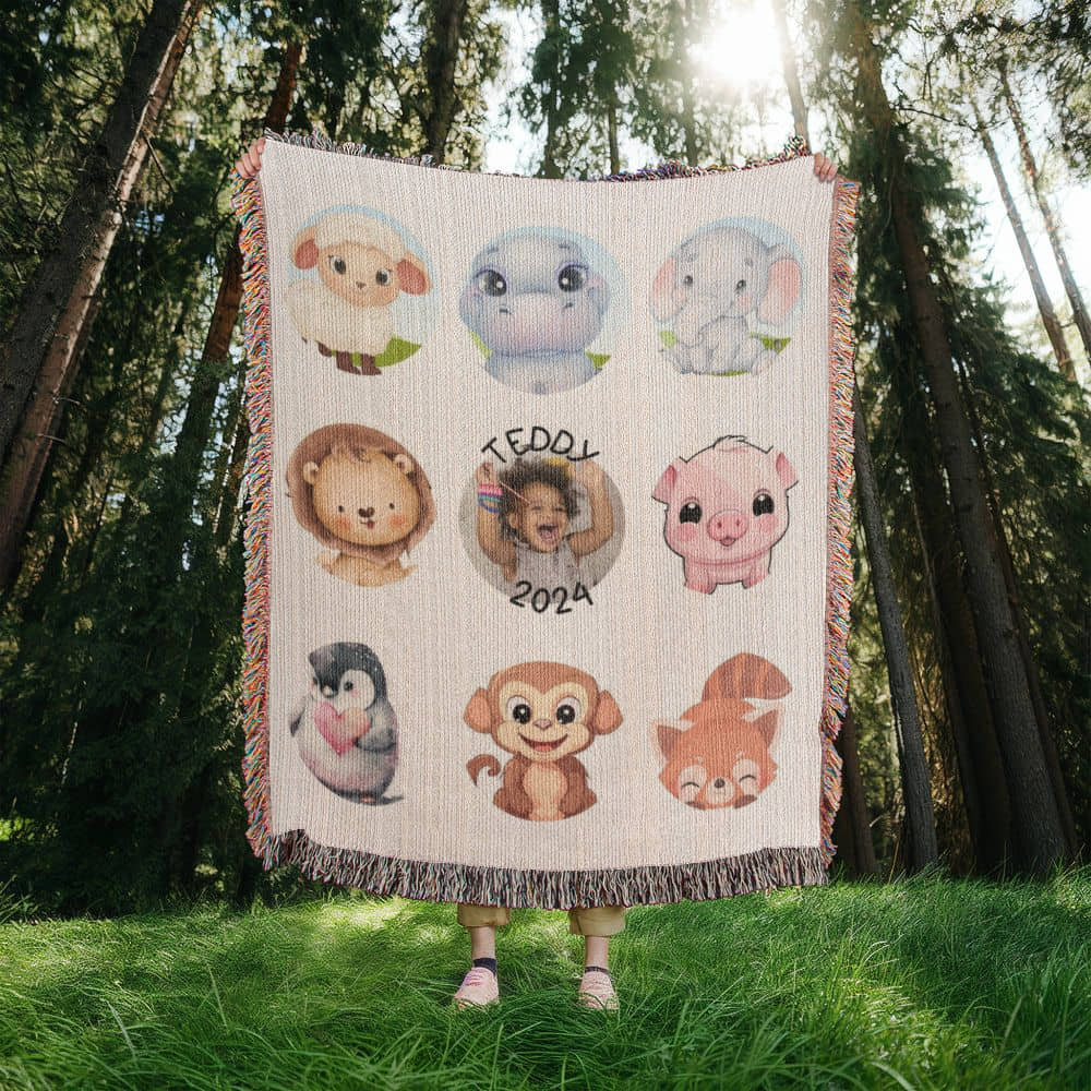 Baby Animals-Keepsake Heirloom Woven Blanket 17