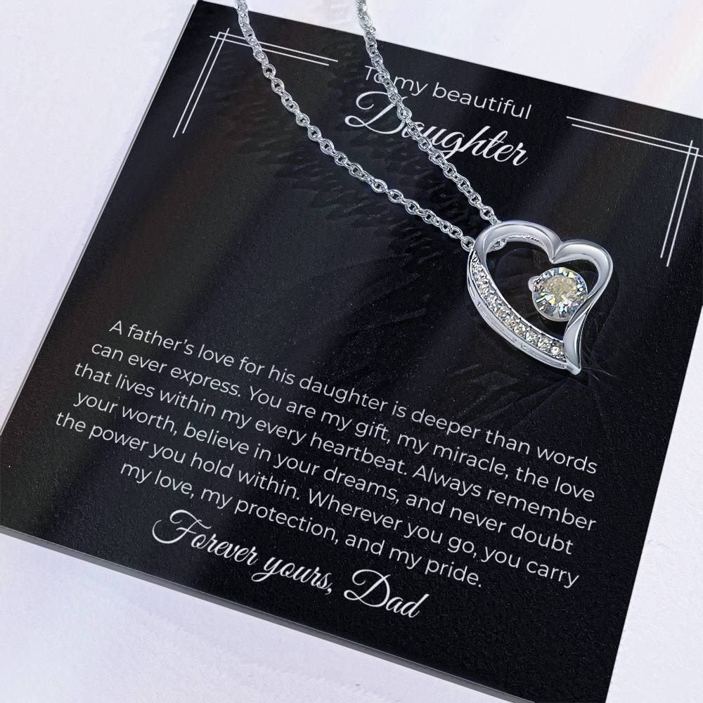 To My Daughter- Forever Love Necklace – Always In My Heart (93)