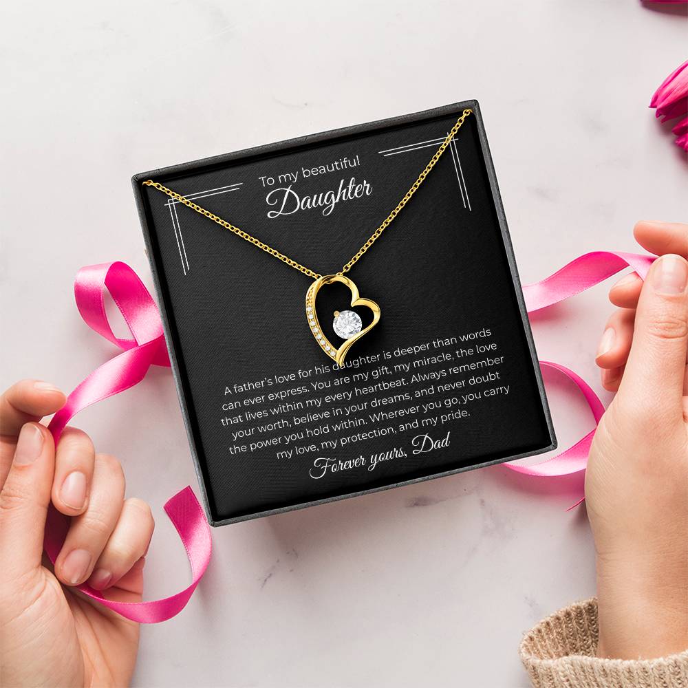 To My Daughter- Forever Love Necklace – Always In My Heart (93)