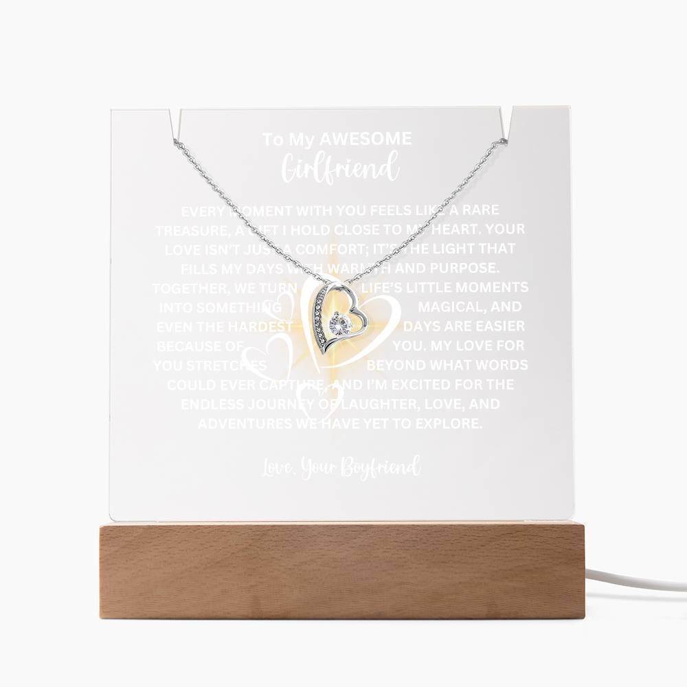 To My Girlfriend-Personalized  Keepsake  Acrylic and Forever Love Necklace 228