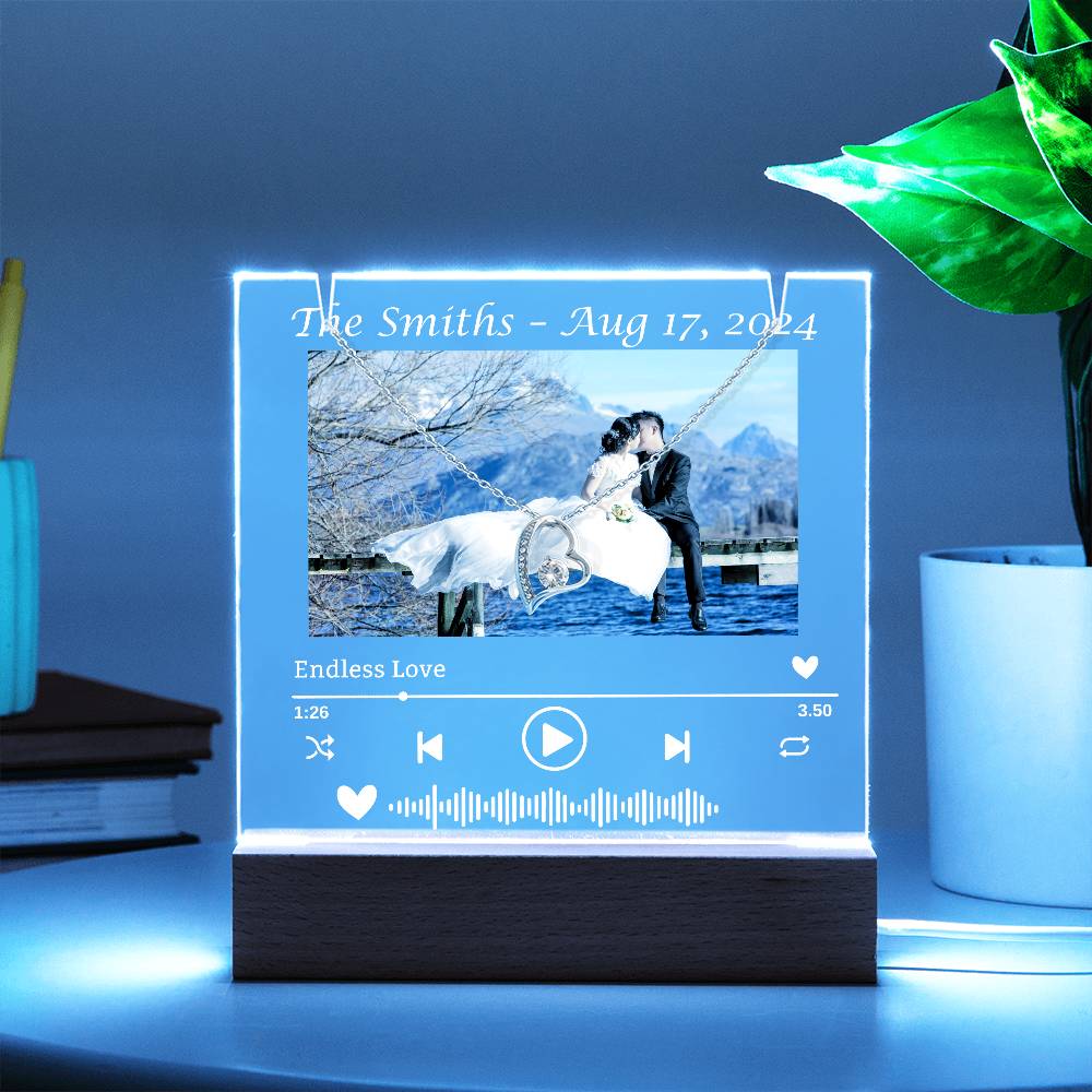 To My Wife-Wedding Keepsake-Personalized  Keepsake  Acrylic and Forever Love Necklace  207