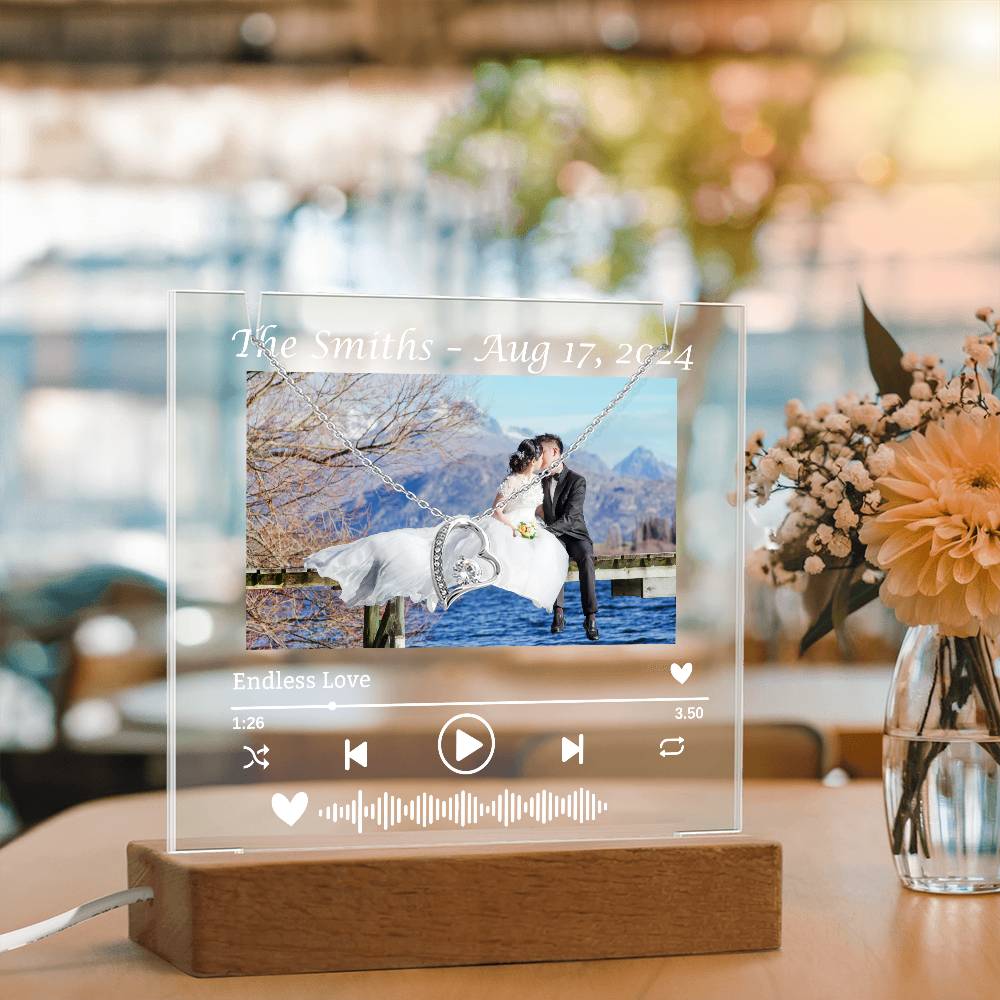 To My Wife-Wedding Keepsake-Personalized  Keepsake  Acrylic and Forever Love Necklace  207