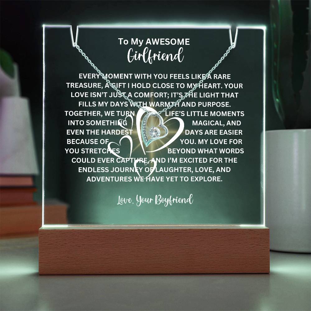To My Girlfriend-Personalized  Keepsake  Acrylic and Forever Love Necklace 228
