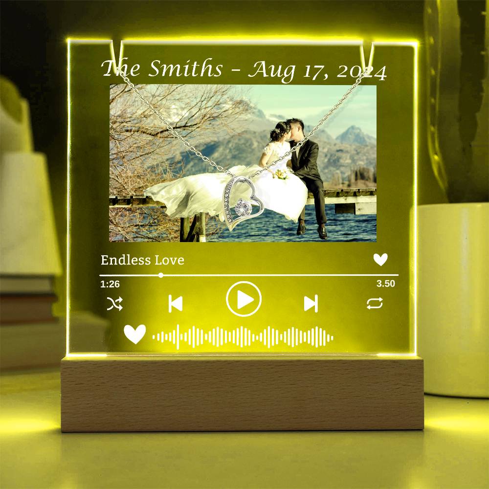 To My Wife-Wedding Keepsake-Personalized  Keepsake  Acrylic and Forever Love Necklace  207