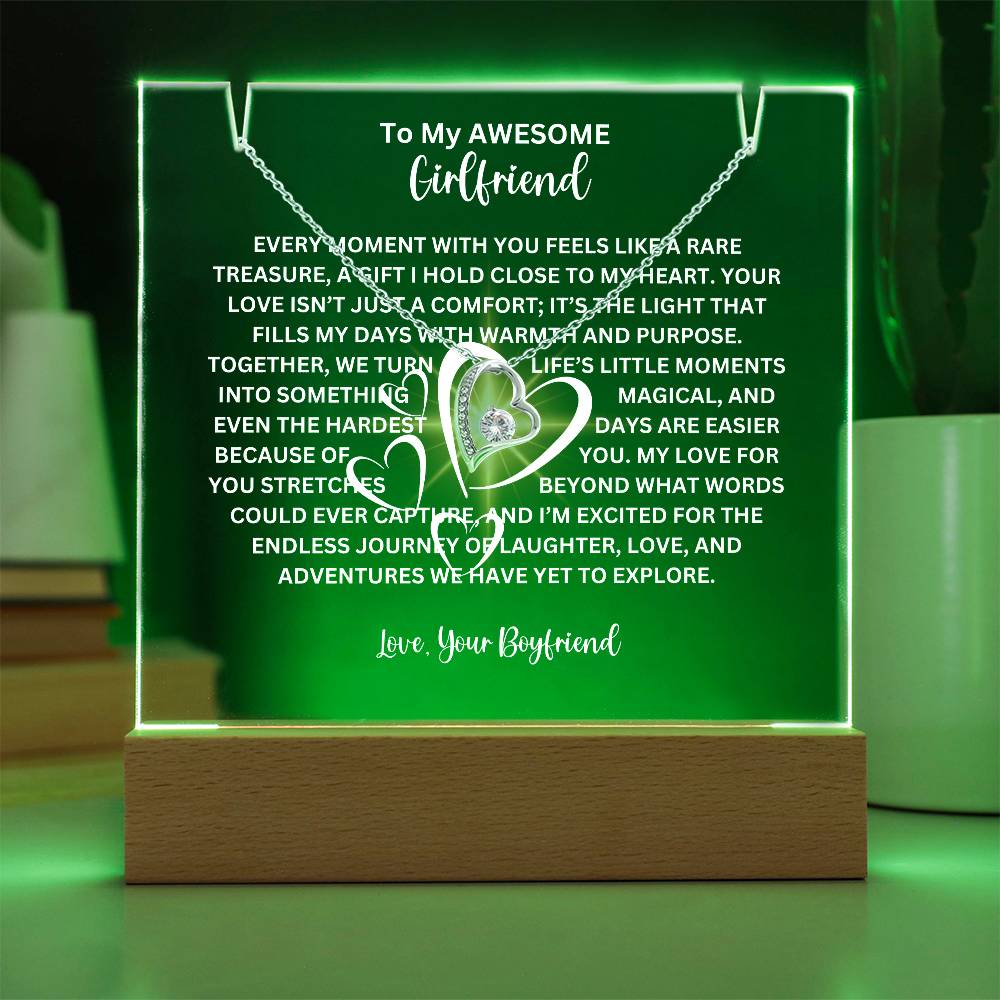 To My Girlfriend-Personalized  Keepsake  Acrylic and Forever Love Necklace 228